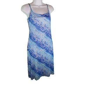 Vtg 90s y2k floral mesh sleeveless boho dress
